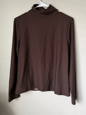 Spanx On Top Control Brown Long Sleeve Turtleneck Top Women’s Medium Shapewear